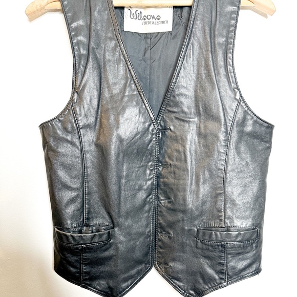 Vintage Wilsons Seude & Leather Leather Vest with Patches - Picture 8 of 9